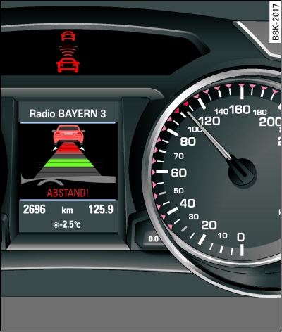 Instrument cluster: Driver intervention prompt